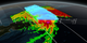 Animation revealing a swath of GPM/GMI precipitation rates over Typhoon Phanfone. The camera then moves down closer to the storm to reveal DPR's volumetric view of Phanphone. A slicing plane dissects the Typhoon from south to north and back again, revealing it's inner precipitation rates. Shades of blue indicate frozen precipitation (in the upper atmosphere). Shades of green to red are liquid precipitation which extend down to the ground.