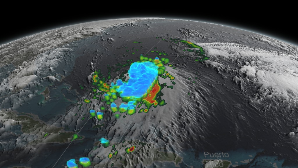 Animation of Tropical Storm Joaquin on September 29, 2015  right before it intensified into a hurricane. (This version does not include the 360 degree view of the storm at the end of the visualization) 
