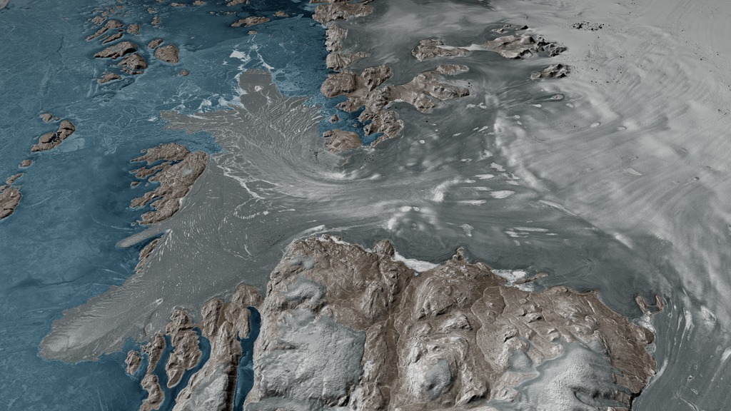 This narrated animation describes a method of automatically mapping 87 gigapixels of data over Greenland. (NASA's Scientific Visualization Studio)
