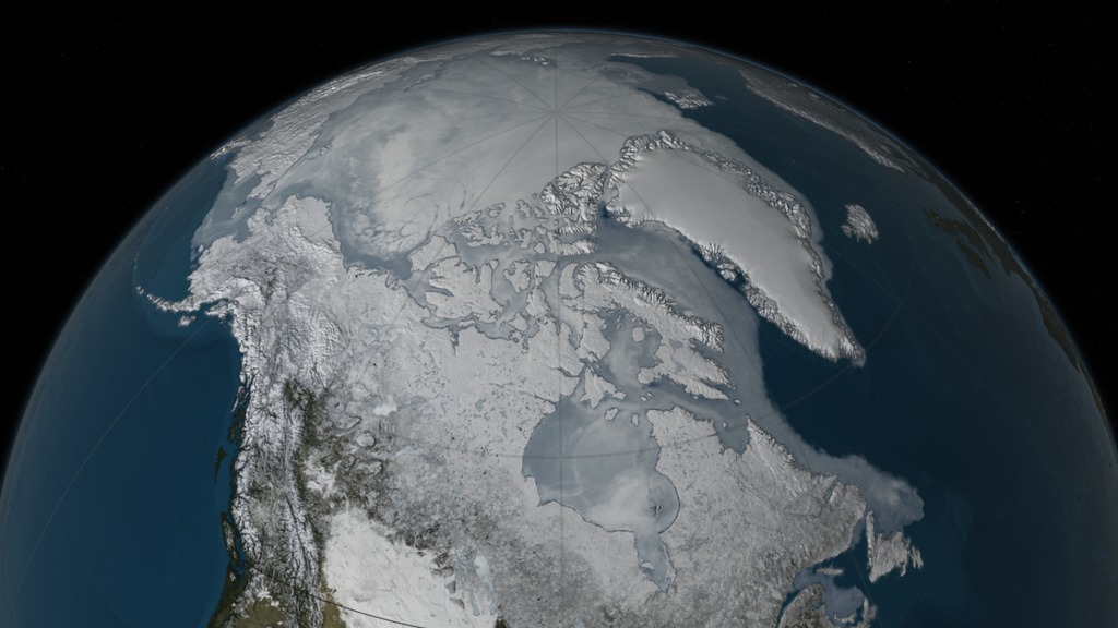 An image of the Arctic sea ice on March 24, 2016.