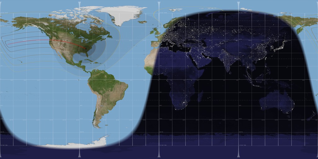 Preview Image for August 21, 2017 Total Solar Eclipse Path for Spherical Displays