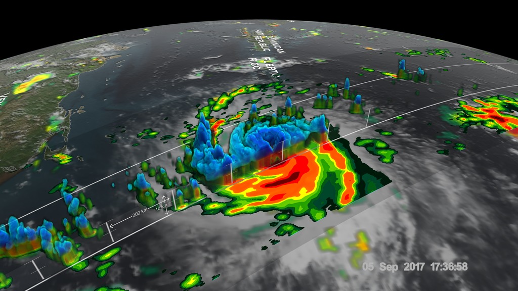 GPM scans Hurricane Irma on September 5th and again on September 7th as the storm approaches Puerto Rico, the Dominican Republic, and Haiti as a category 5 hurricane.   This video is also available on our YouTube channel.