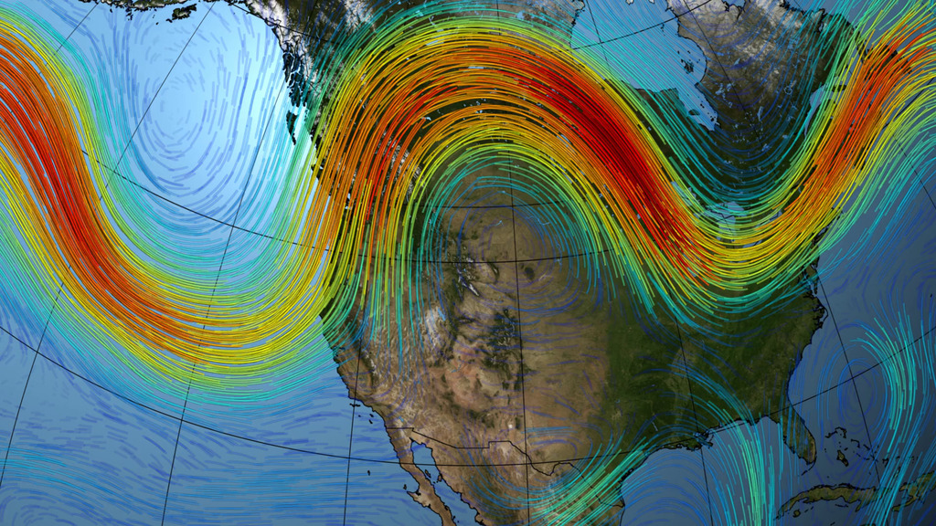 Jet stream over the United States