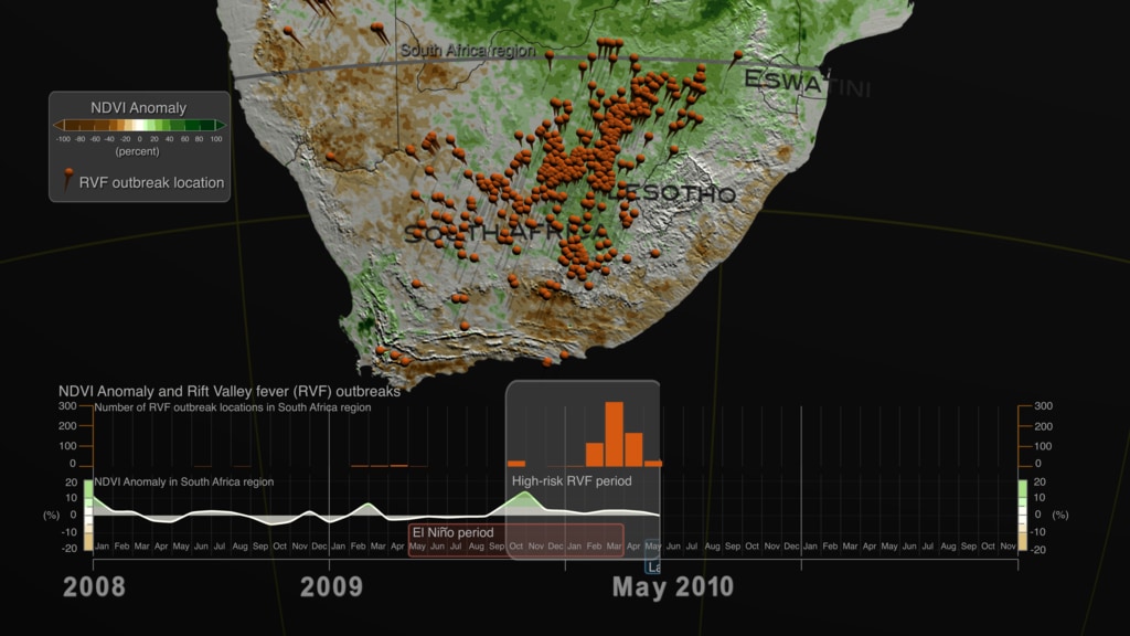 Preview Image for Vegetation Index Anomalies and Rift Valley fever (RVF) outbreaks in South Africa region: 2008-2011