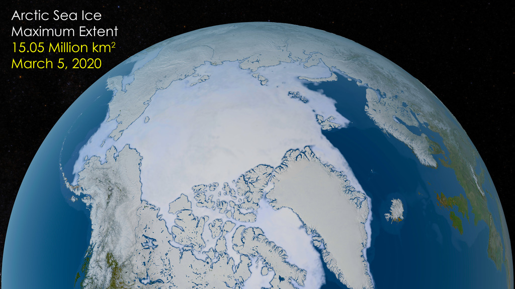 NASA SVS  Global Snow Cover and Sea Ice Cycle at Both Poles