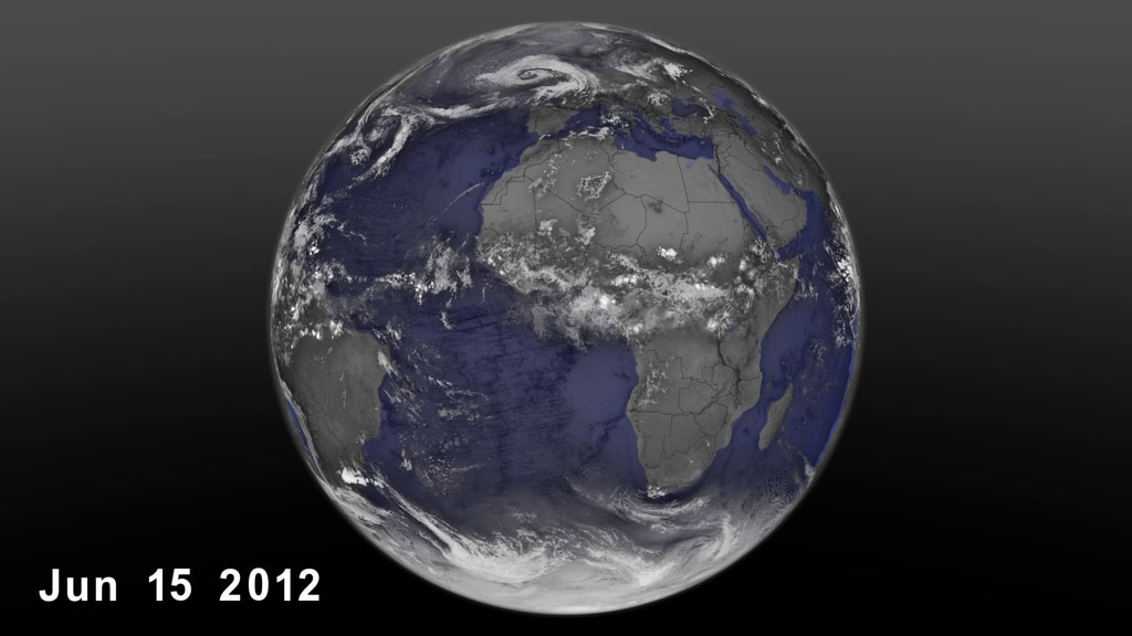 GEOS-5 Modeled Cloud Cover, With LabelsThis video is also available on our YouTube channel.