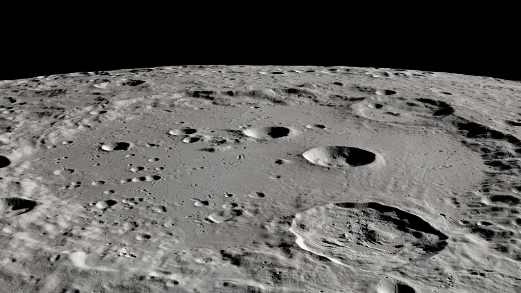 A slow flyover of Clavius crater, looking south.