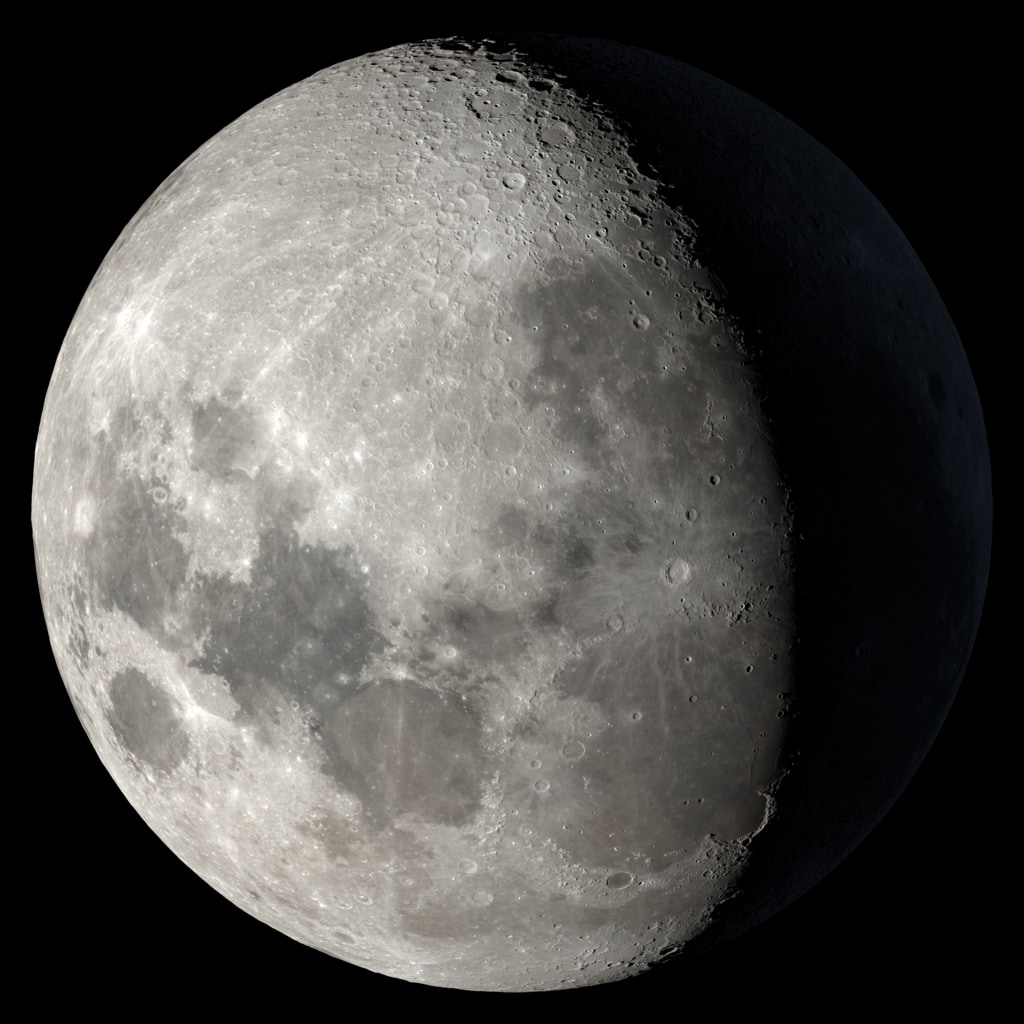 Waxing gibbous. Visible to the northeast in early evening, up for most of the night.