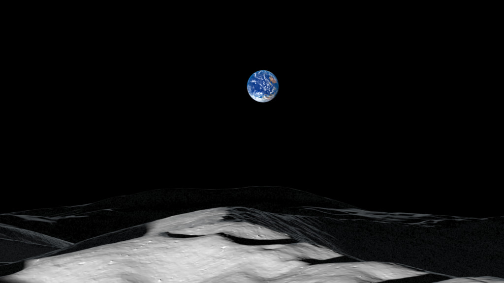Preview Image for Earth and Sun from the Moon's South Pole