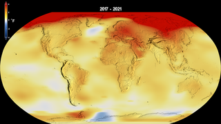 Earth’s global average surface temperature in 2021 tied with 2018 as the sixth warmest on record, according to independent analyses done by NASA and NOAA.
 
Continuing the planet’s long-term warming trend, global temperatures in 2021 were 1.5 degrees Fahrenheit (or 0.85 degrees Celsius) above the average for NASA’s baseline period, according to scientists at NASA’s Goddard Institute for Space Studies (GISS) in New York.

Collectively, the past eight years are the top eight warmest years since modern record keeping began in 1880. This annual temperature data makes up the global temperature record – and it’s how scientists know that the planet is warming.

GISS is a NASA laboratory managed by the Earth Sciences Division of the agency’s Goddard Space Flight Center in Greenbelt, Maryland. The laboratory is affiliated with Columbia University’s Earth Institute and School of Engineering and Applied Science in New York.

For more information about NASA’s Earth science missions, visit: 
https://www.nasa.gov/earth