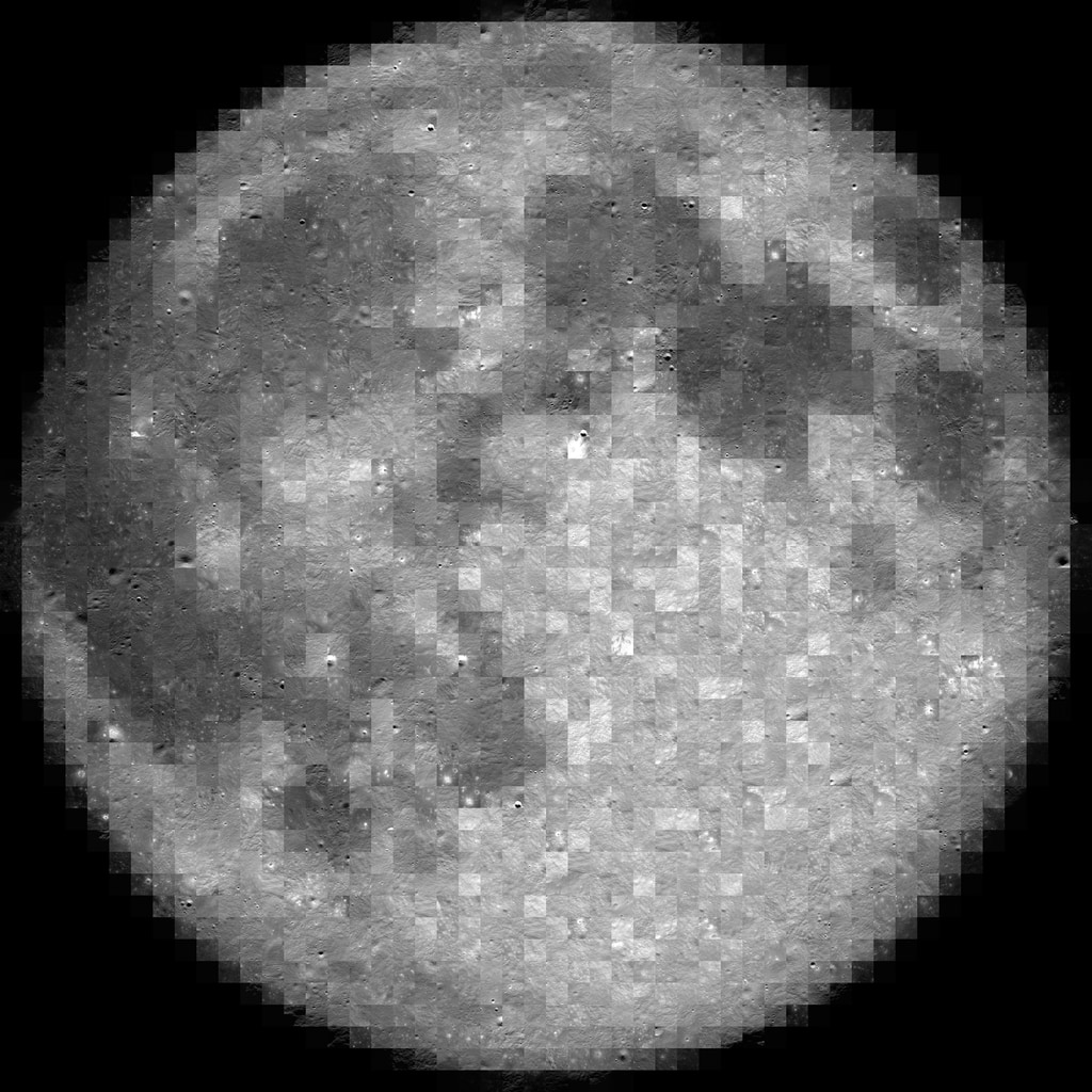 1966 USAF Lunar Reference Mosaic Moon Map Framed Wall Art