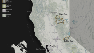 Preview Image for Dixie and Caldor Wildfires Locator Maps - 2021