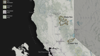 Link to Recent Story entitled: Dixie and Caldor Wildfires Locator Maps - 2021