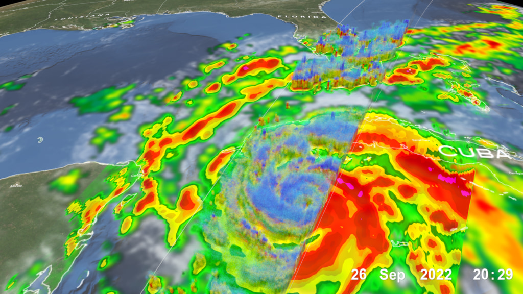 Hurricane Ian off the Cuban Coast on September 26, 2022 at 20:29Z. 