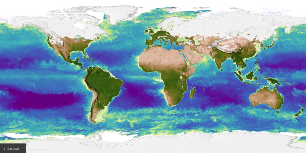The latest 2.5 years of Biosphere data with date annotations.