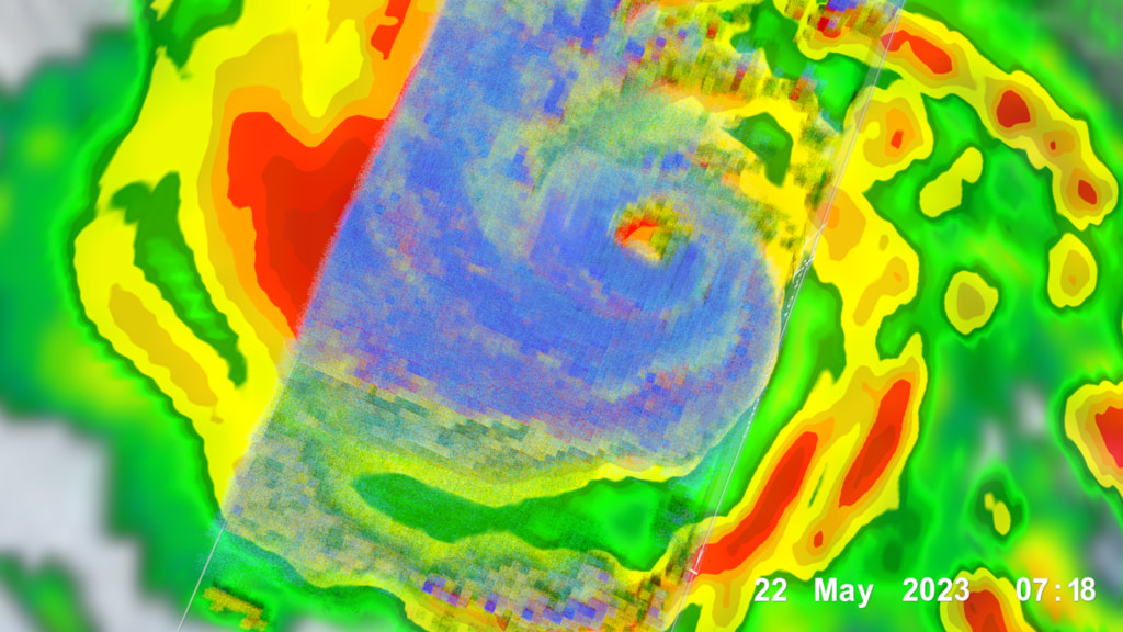 Typhoon Mawar captured on May 22, 2023 at 7:18Z.