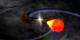 This animation shows a wide shot of a millisecond pulsar.