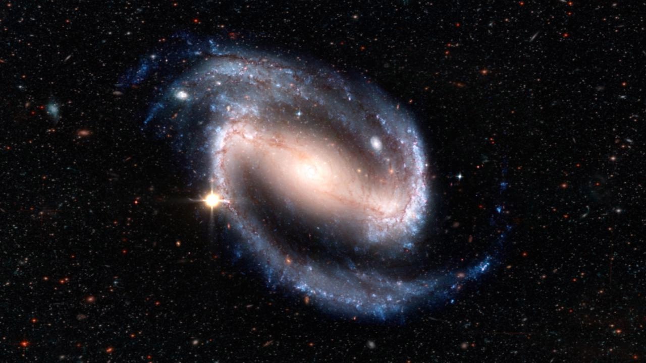 This animation shows a Cepheid variable star varying in brightness in the arm of a spiral galaxy. 