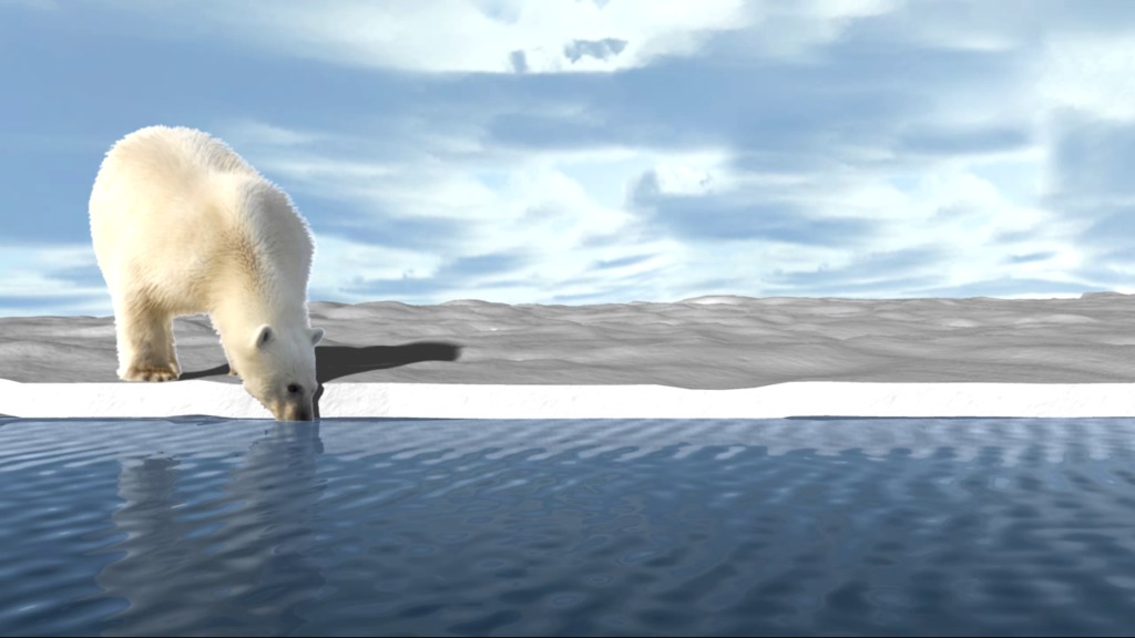 Sea ice is frozen seawater floating on the surface of the ocean. Some sea ice is permanent, persisting from year to year, and some is seasonal, melting and refreezing from season to season.  Each winter existing sea ice thickens and new, thinner ice is formed.  This conceptual animation shows a cut-away view of the seasonal advance and retreat of Arctic sea ice, demonstrating the current trend toward a thinning ice pack, with less of the thicker multi-year ice surviving each summer's melt.