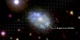 This video labels the galaxy and supernova, and moves through visible, ultraviolet and X-ray images.