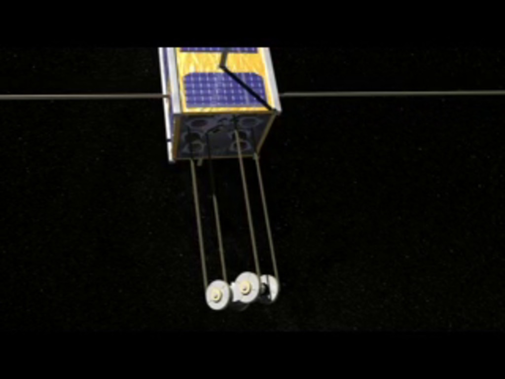 Firefly uses a deployable "boom" system to stabilize itself in a downlooking configuration, allowing the optical sensors to see lightning occurring below.