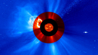 Several missions within NASA's Heliophysics System Observatory captured images of a gigantic eruption on the sun on May 1, 2013.  Working together,  such missions provide excellent coverage of a wide variety of solar events, a wealth of scientific data—and lots of beautiful imagery.   For complete transcript, click  here .
