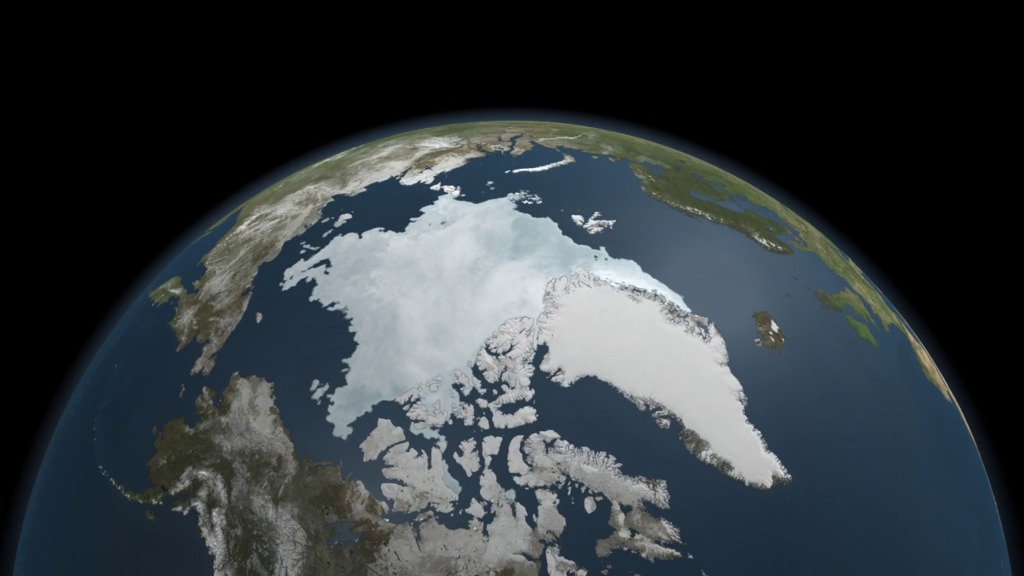 Arctic sea ice from March 7 to September 9, 2011.
