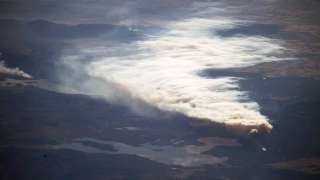 Astronauts aboard the International Space Station captured this photo of fires burning in Yellowstone National Park on Sep. 24, 2009.