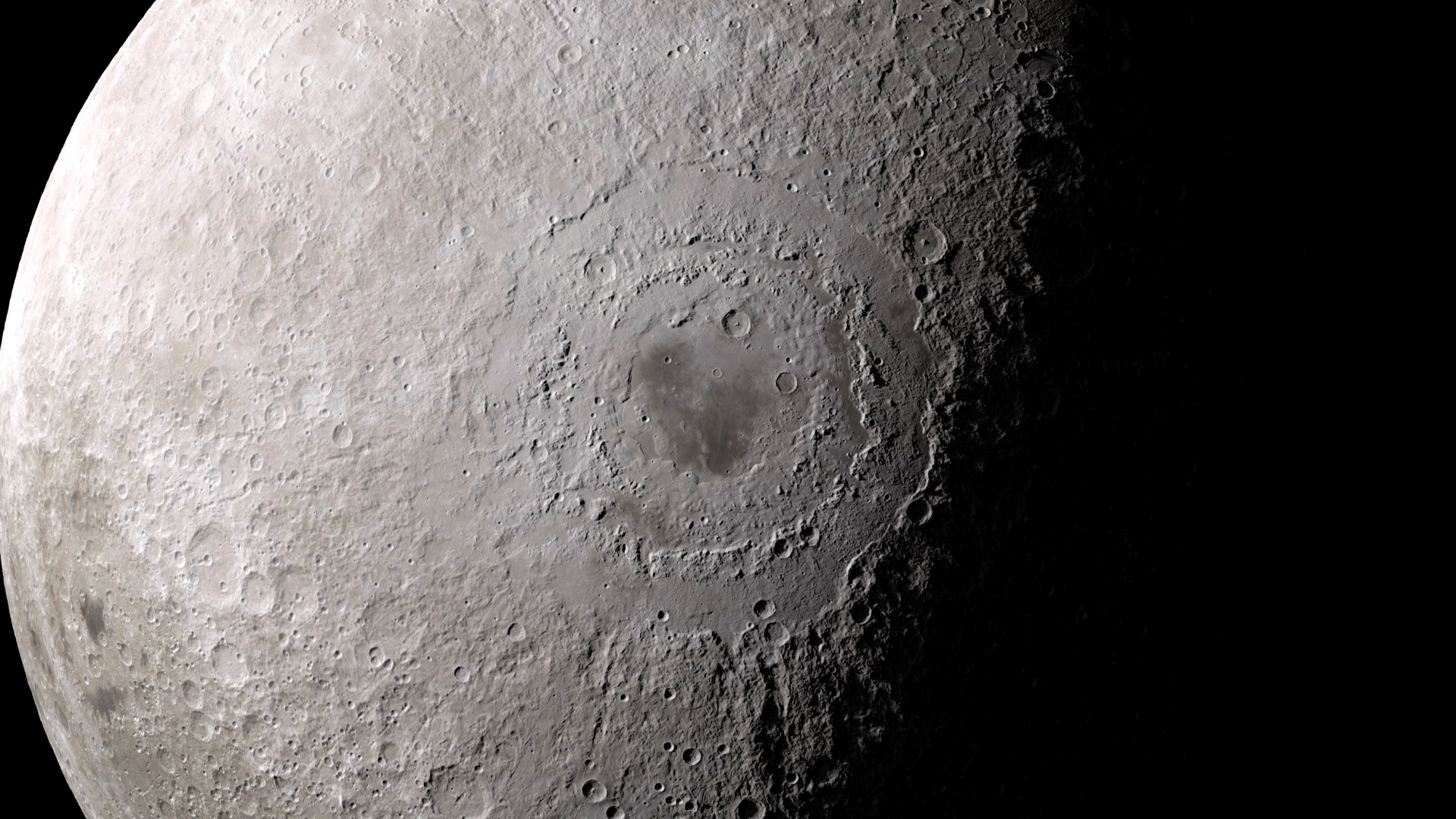 As large moon craters go, the giant bull's-eye called Orientale basin is thought to be young, likely the moon's last major body blow.