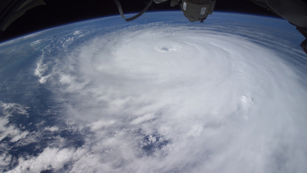 Hurricane Rita makes its way toward the Texas coast in Sep. 2005, as seen from the International Space Station.