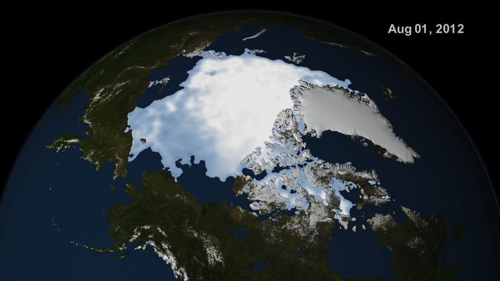 The Arctic ice cap was still one, large mass at the beginning of August, days before the storm formed.