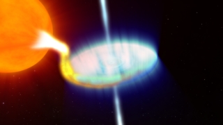 Artist's interpretation of Swift J1745-26, a newly discovered black hole with a flaring accretion disk.