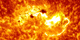 This closeup of the Sun taken by NASA's Solar Dynamics Observatory, shows large sunspot AR1944 and the source area of the X1.2 class solar flare, which appears to be from adjacent, smaller sunspot AR1943. Image Credit:NASA/SDO/Goddard Space Flight Center