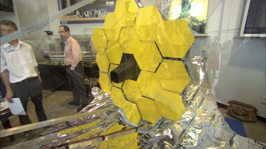 Engineering students from California Polytechnic Institute brought their JWST model to NASA GSFC