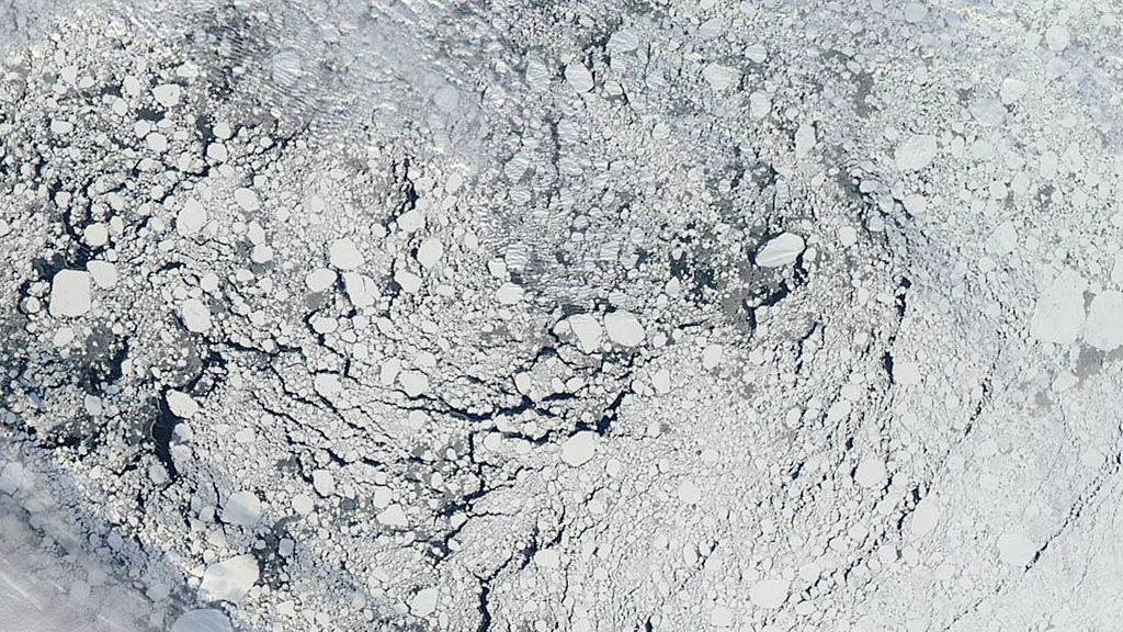 A mixture of Arctic sea ice appears in this image taken by NASA's Aqua satellite on Sept. 13, 2013.