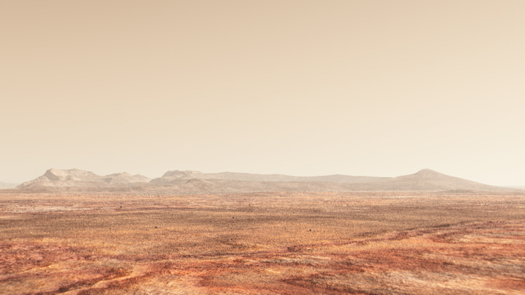 The Mars of today is dry and dusty, with an atmosphere that is just one percent as thick as Earth's.