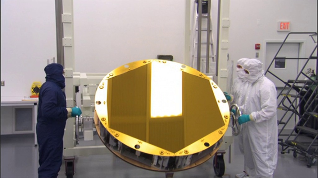 B-roll of Webb Telescope mirror coating process.