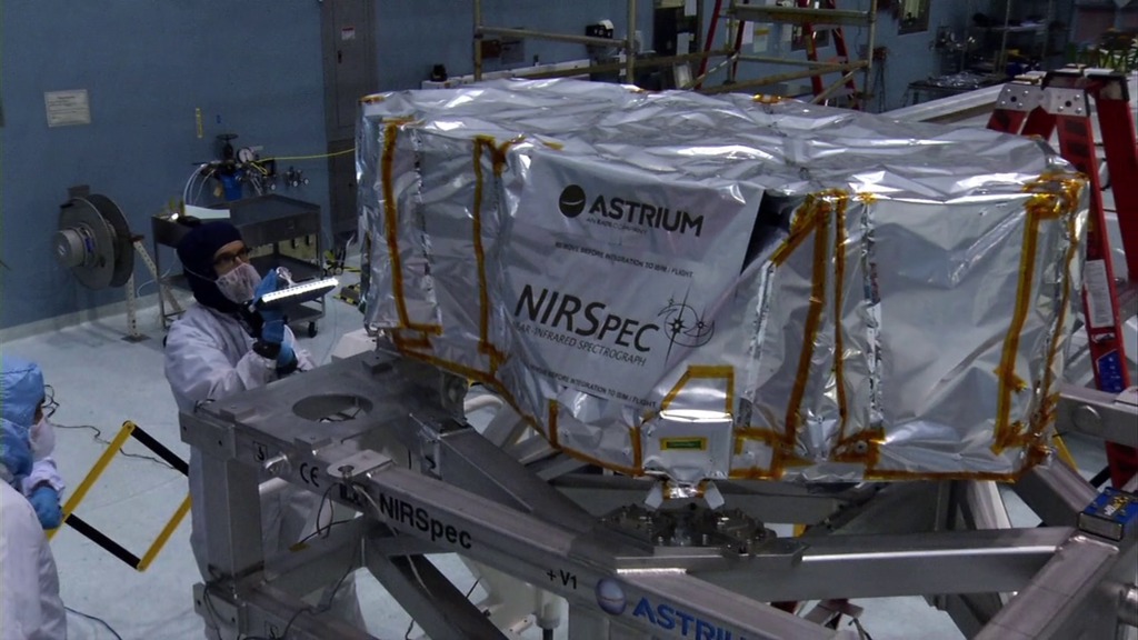 B-roll of Webb Te;escope NIRSpec instrument arriving at NASA Goddard Space Flight Center.