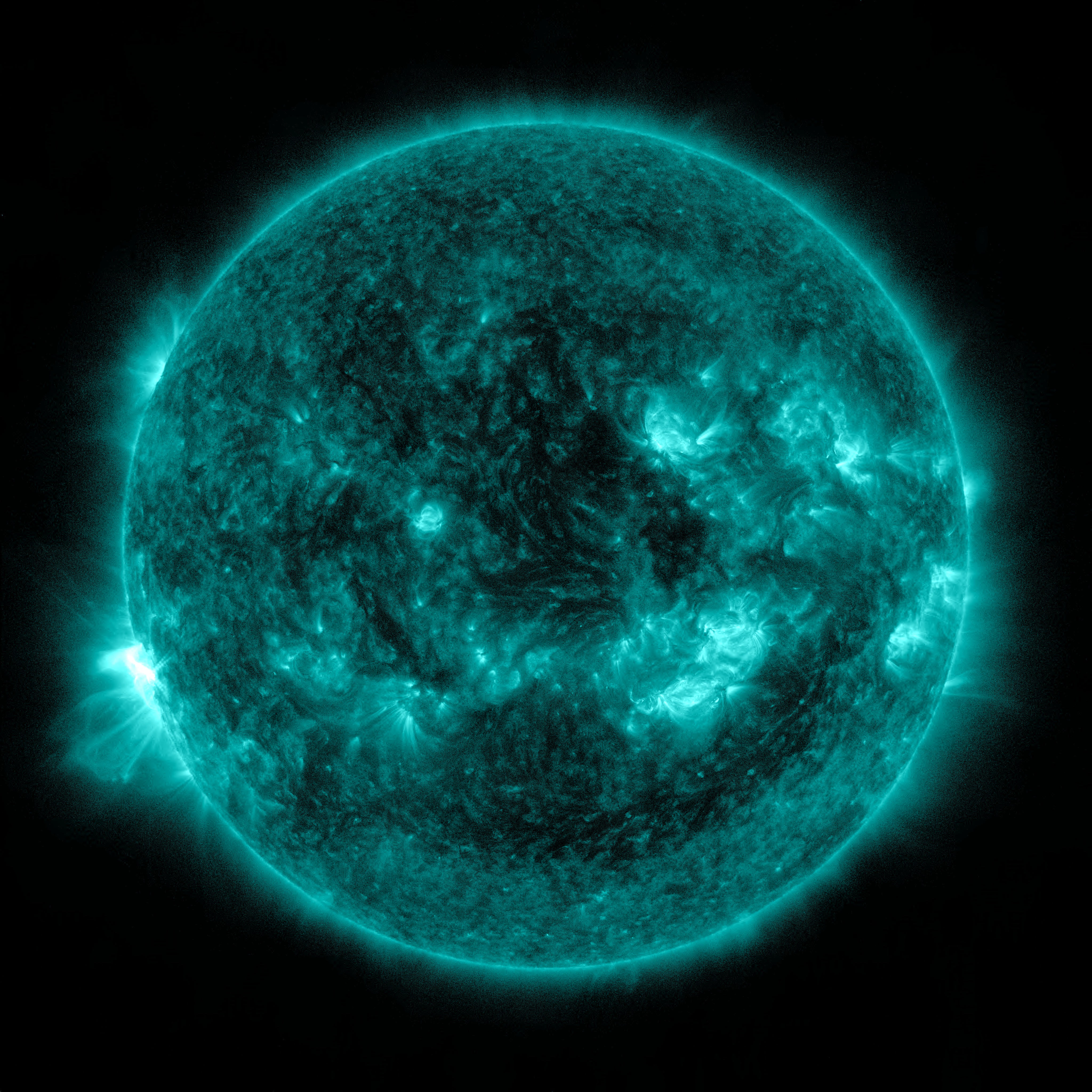 4k video and frames of the first two flares in 131 angstrom light.Credit: NASA/Goddard/SDO
