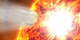 A planet’s atmosphere is blasted away by a stellar flare.