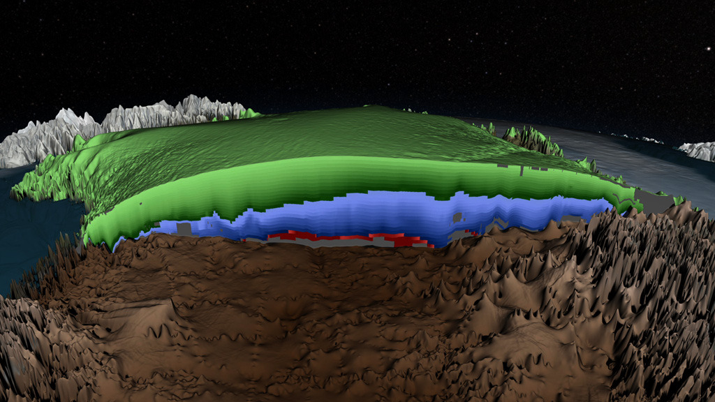 Scientists create a 3-D map showing the age of the Greenland ice sheet.