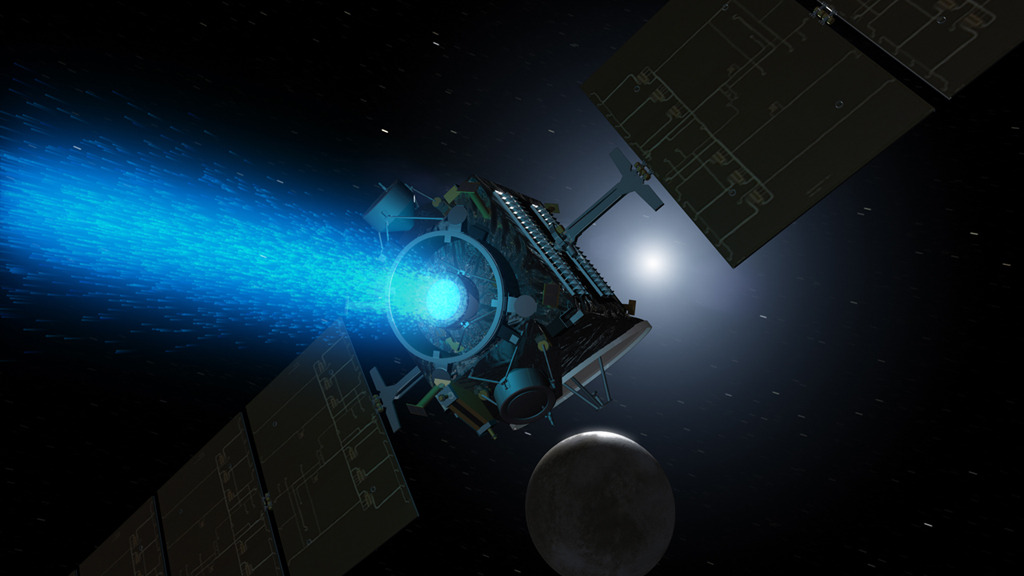 A NASA spacecraft enters orbit around an unexplored world.