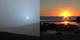 LEAD: NASA’s Curiosity rover captured its first Mars sunset in color and indicates the sky is blue.  1. This Martian sunset sequence was captured over seven minutes on April 15, 2015. 2. Why is it blue? 3. On Earth our sunsets are red because the molecules in the atmosphere scatter or filter out the blue wavelength light. 4. On Mars the Martian dust particles permit blue light to penetrate the atmosphere more efficiently than light that is red in color. TAG: Dust in the Martian atmosphere is common during its spring season.