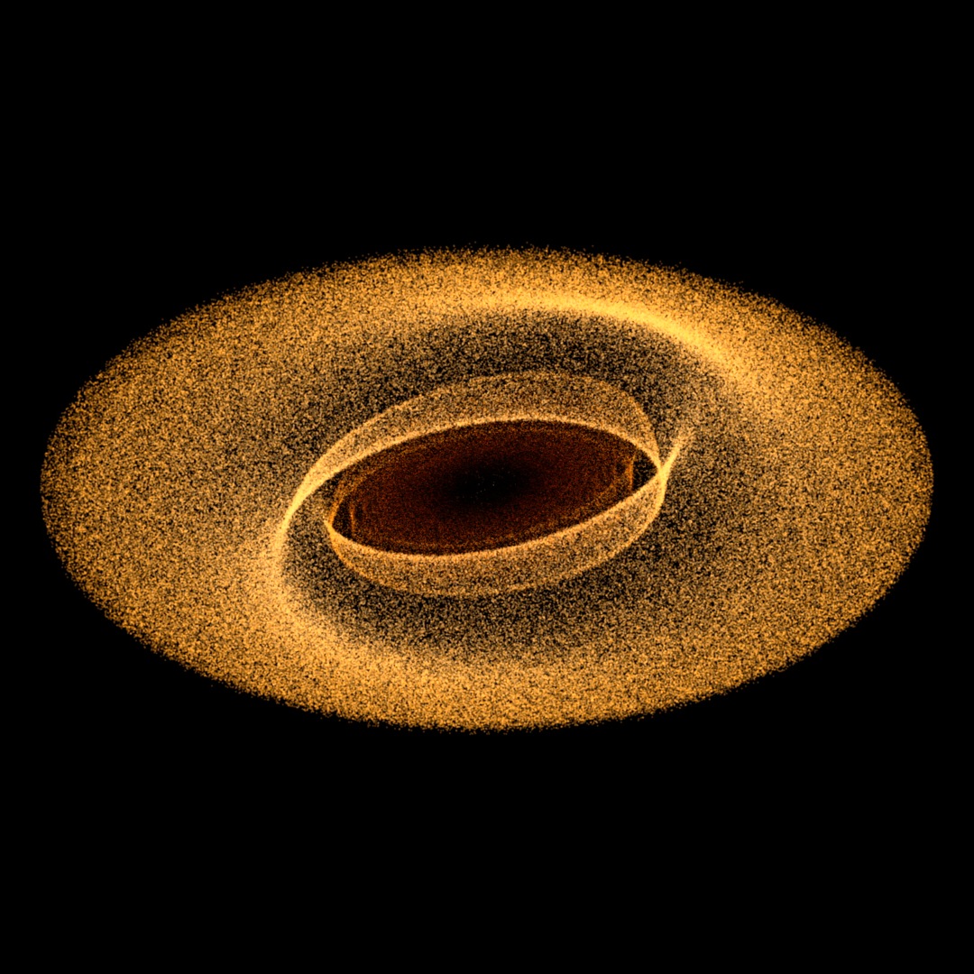 Loopable video and gif of the simulated Beta Pictoris disk rotated through 360 degreesCredit: NASA Goddard Scientific Visualization Studio