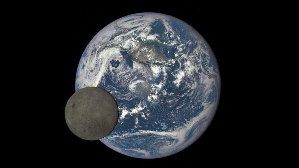 A NASA camera captures a dramatic view of Earth and the moon from 1 million miles away.