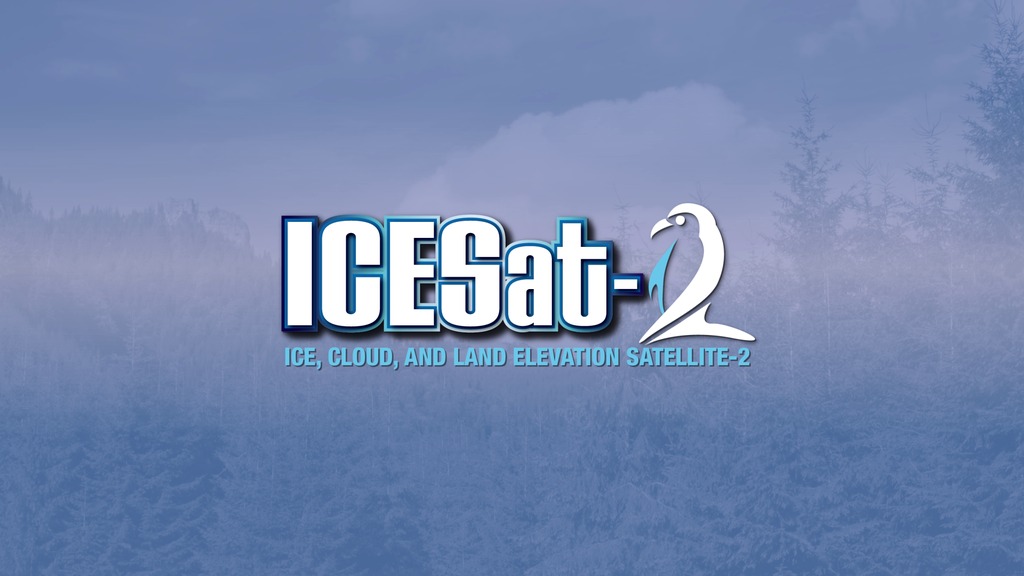 Animated informational slides designed to introduce the viewer to the ICESat-2 mission and ATLAS instrument.