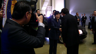 As part of her visit to the United States, President Park Geun-hye of South Korea visited NASA’s Goddard Space Flight Center in Greenbelt, Md. on Wednesday, Oct. 14, 2015. She was welcomed by Goddard Center Director Christopher Scolese and the First Lady of Maryland, Yumi Hogan. She was also greeted by astronauts Scott Altman and Cady Coleman. President Park watched a personalized, pre-recorded message from astronaut Scott Kelly aboard the International Space Station. She also was briefed by Goddard’s Chief Scientist Dr. Jim Garvin about what NASA is learning about Mars and also NASA’s upcoming mission to explore Venus. In addition President Park learned about some of the things NASA is learning about the moon from Dr. Noah Petro, the deputy project scientist for the Lunar Reconnaissance Orbiter. President Park listened to several other presentations about NASA projects including: Laser Communication; GLOBE Program and Cosmic Ray Energies and Mass Investigation (CREAM) project. 