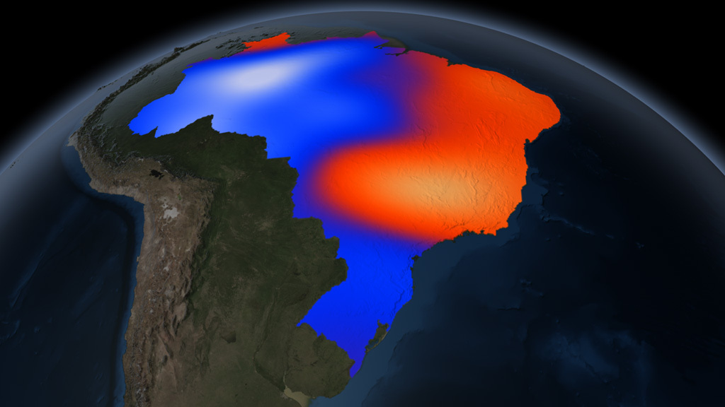 NASA satellites provide a new view from space of Brazil's ongoing drought.