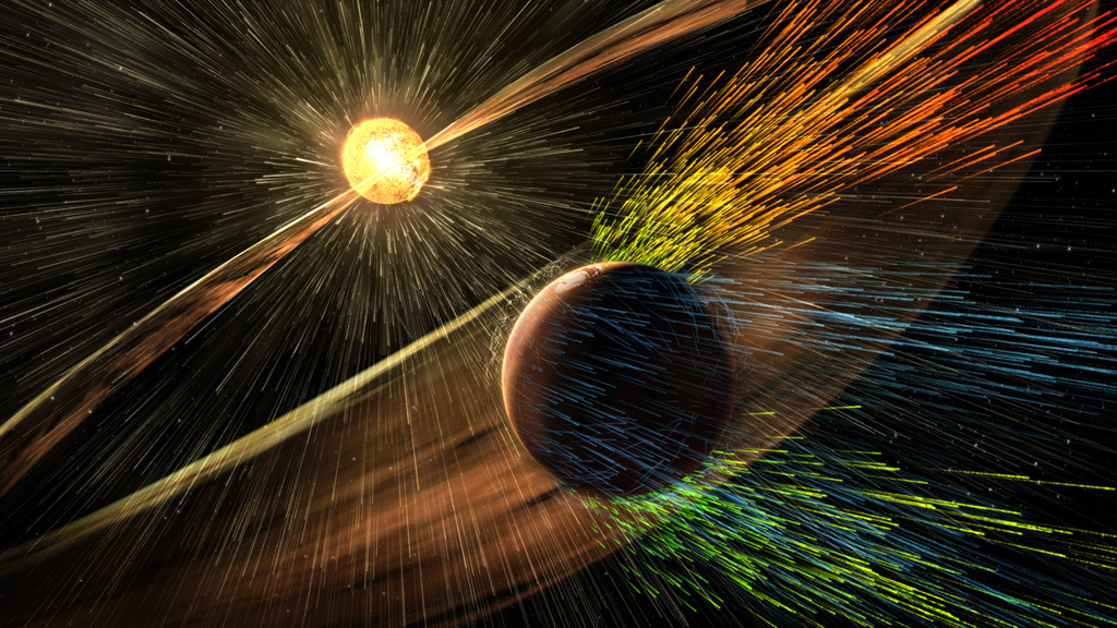 A NASA mission reveals how gases in Mars' upper atmosphere are stripped away by the sun's solar wind.