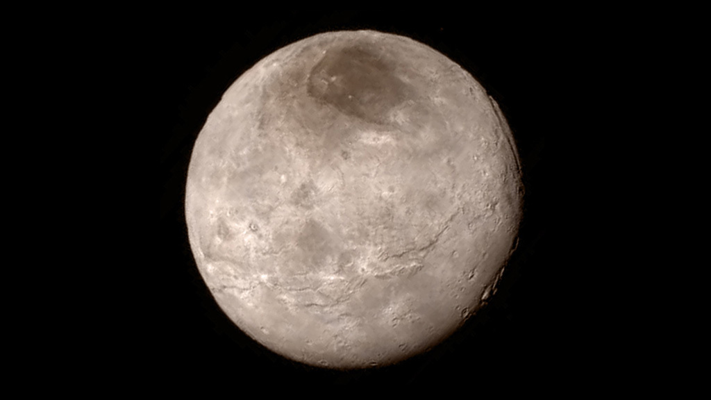 NASA’s New Horizons spacecraft provides the first up-close view of Pluto’s largest moon.